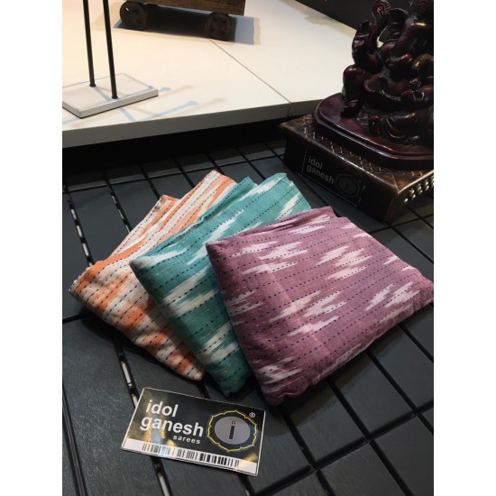 IG1051 Pure cotton ikkat weaving suits 3 pieces suits 