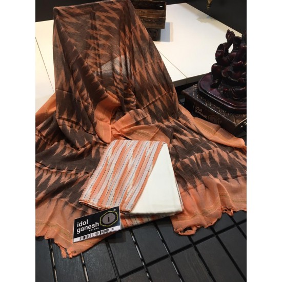 IG1051 Pure cotton ikkat weaving suits 3 pieces suits 