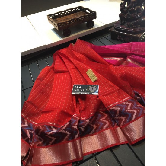 IG1071 Pure Handloom pattu with authentic cotton mixed hand-woven sarees