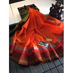 IG1075 Pure Handloom authentic cotton handwoven sarees 
