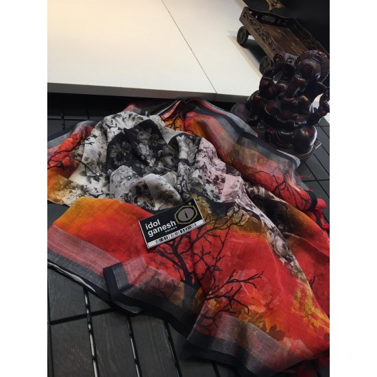 IG1087 Pure handloom Lenin/Lenin sarees