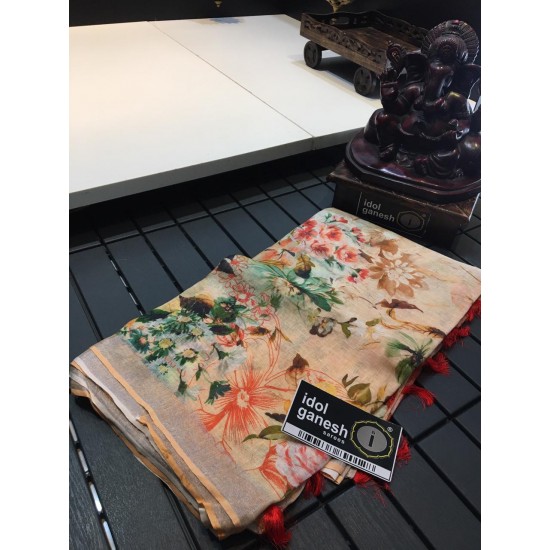 IG1089 Pure handloom Lenin/Lenin sarees