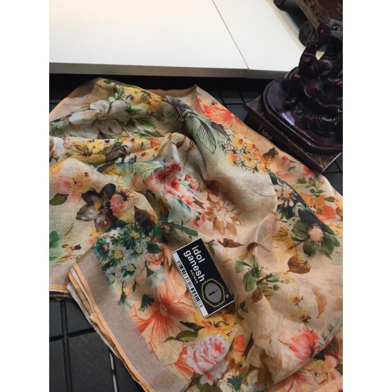 IG1089 Pure handloom Lenin/Lenin sarees