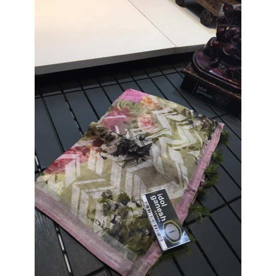 IG1091 Pure handloom Lenin/Lenin sarees