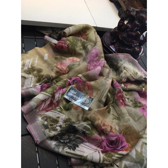 IG1091 Pure handloom Lenin/Lenin sarees