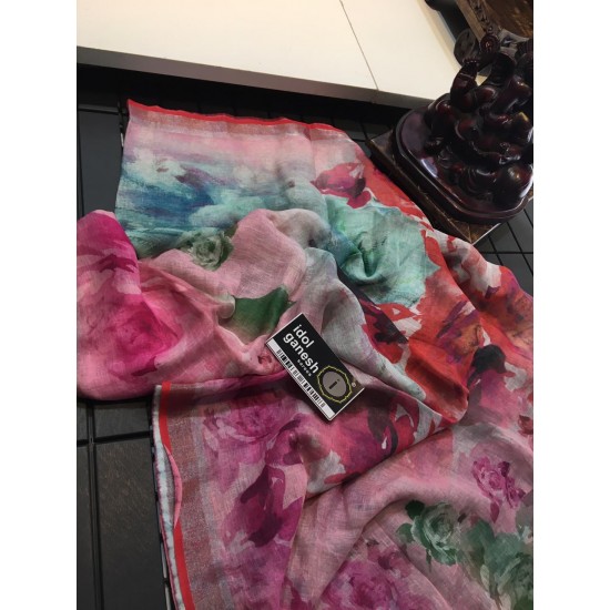 IG1092 Pure handloom Lenin/Lenin sarees