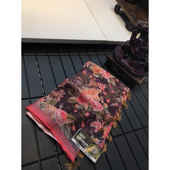 IG1095 Pure handloom Lenin/Lenin sarees