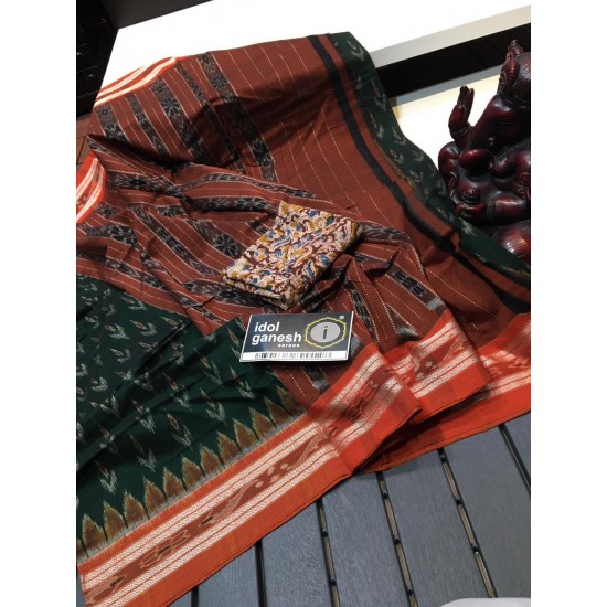 IG1155 Pure handloom khadi cotton ikkat weaving