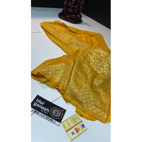 IG140 Pure Hand loom kaddi Georgette sarees 