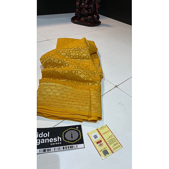 IG140 Pure Hand loom kaddi Georgette sarees 