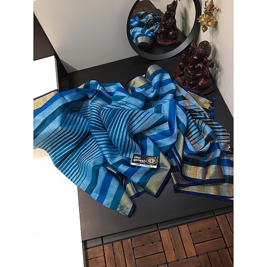 IG1433 Pure Handloom Lenin/Lenin sarees 