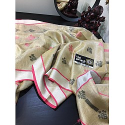 IG1475 Pure tissue/Lenin Handloom sarees  