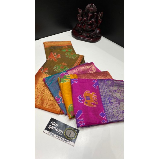 IG1479 Lite Weight ikkat Kanchi border