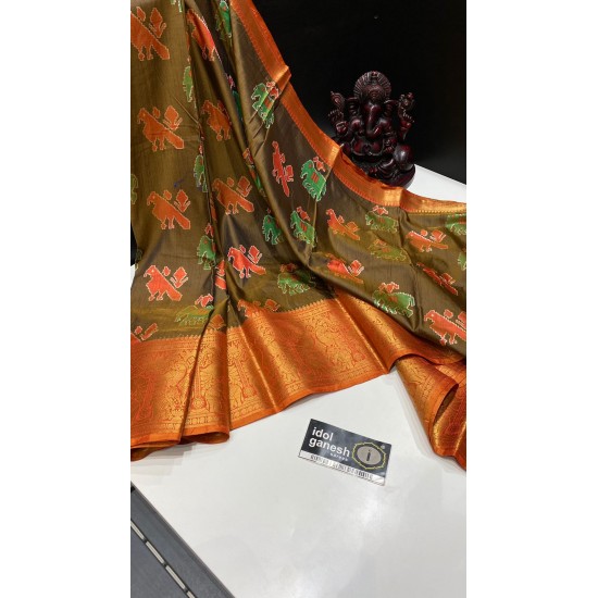 IG1479 Lite Weight ikkat Kanchi border