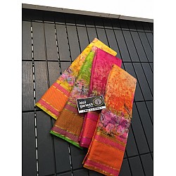IG168 Lite weight jute net kanchi border sarees