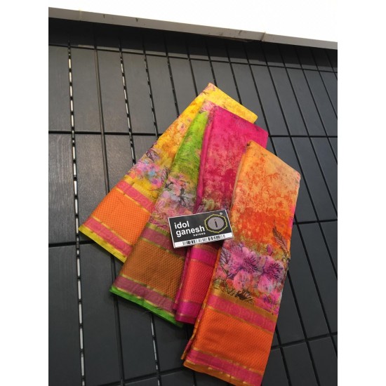 IG168 Lite weight jute net kanchi border sarees