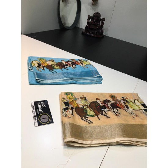 IG1687 Pure handloom Lenin/Lenin sarees 