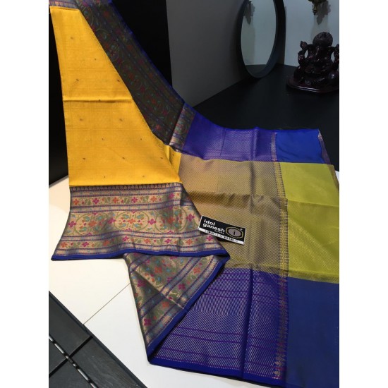 IG1787 Lite weight paithani double jari multi-color