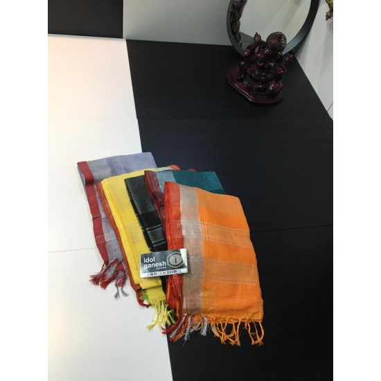 IG1838 Pure handloom Lenin/Lenin sarees  1,900/-