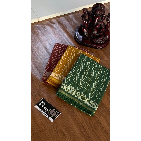 IG2000 lite weight pure handloom Maheswari cotton