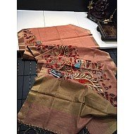 IG274 Light weight fancy tissue sarees with beautiful Aplic print patch work