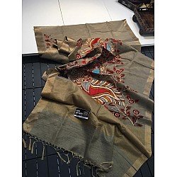 IG275 Light weight fancy tissue sarees with beautiful Aplic print patch work