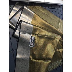 IG281 tissue sarees with kanchi silver border IG281 tissue sarees with kanchi silver border