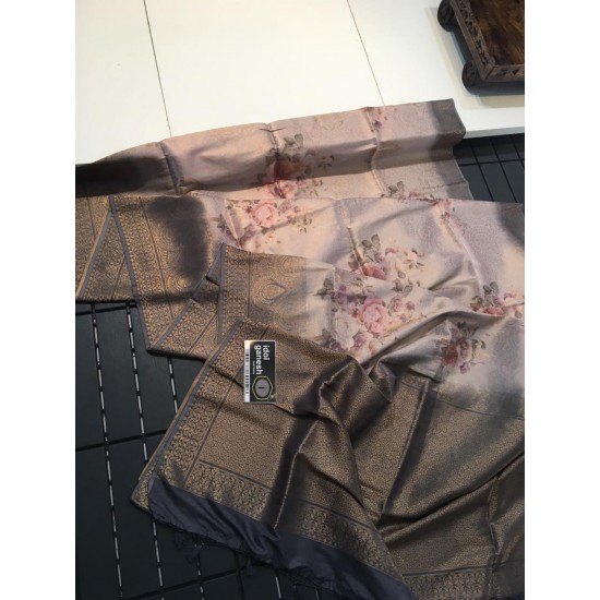 IG284  soft silk weaving sarees with  digital prints 