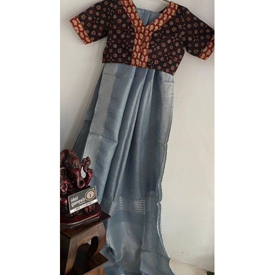 IG2935 Pure handloom Lenin/Lenin sarees 2800/-