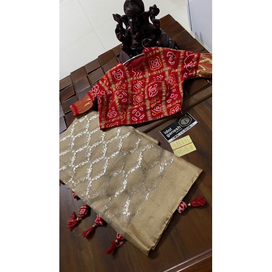 IG3090 Pure handloom real jari tissue