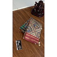 IG3119 Lite weight tussar Gadwal border 