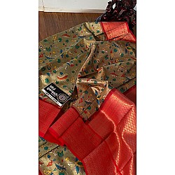 IG3209 Lite weight kanjivaram silk pattu