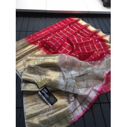 IG322 Pure kora hand loom sarees