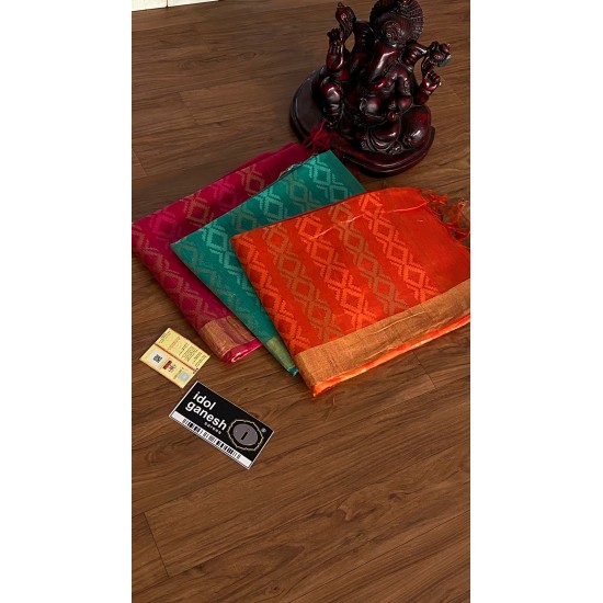 IG3235 pure Handloom silk lenine pattu