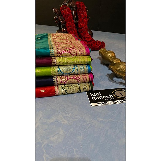 IG3474 Pure handloom satin Kataan pattu