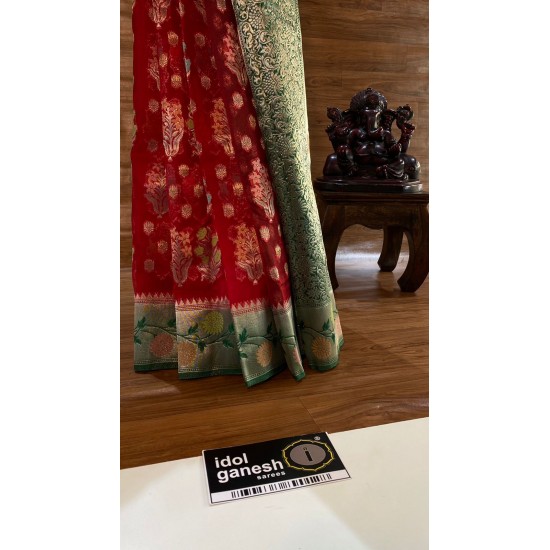 IG3582 Lite weight pure kora sarees