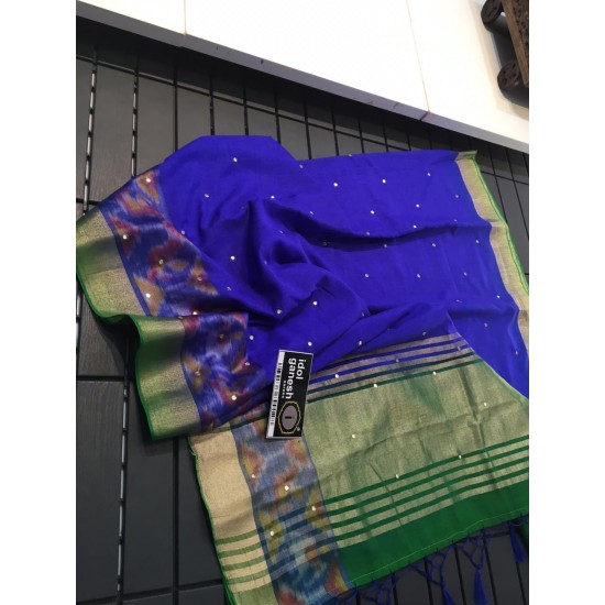 IG376 Lite weight ikkat lenin sarees