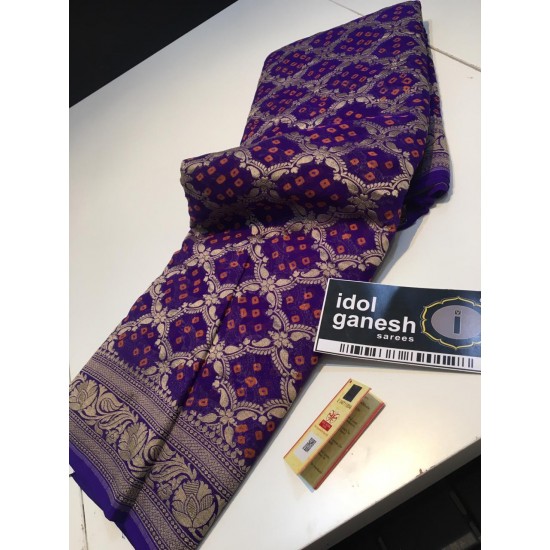 IG383 Pure Hand loom kaddi Georgette sarees 