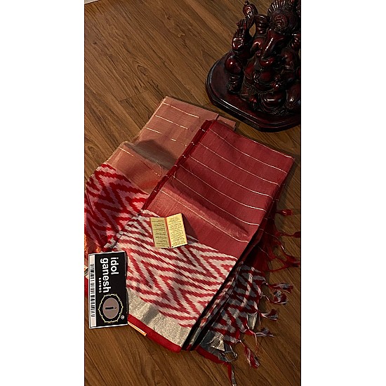 IG3901 Pure handloom pattu with authentic cotton   