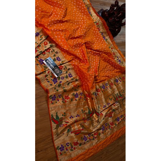 IG4192 pure Handloom silk jari Paitani 