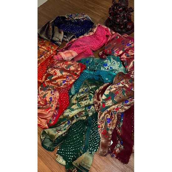 IG4193 pure Handloom silk jari Paitani 