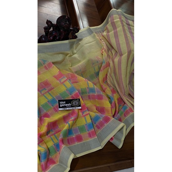 IG4810 lite weight lenine sarees IG4810 lite weight lenine sarees