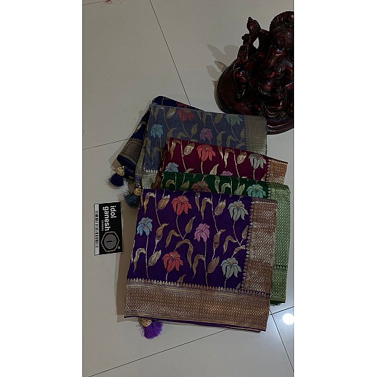 IG4889 lite weight pure munga silk pattu 