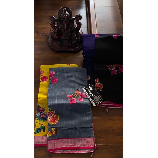 IG5001 pure lenine sarees 