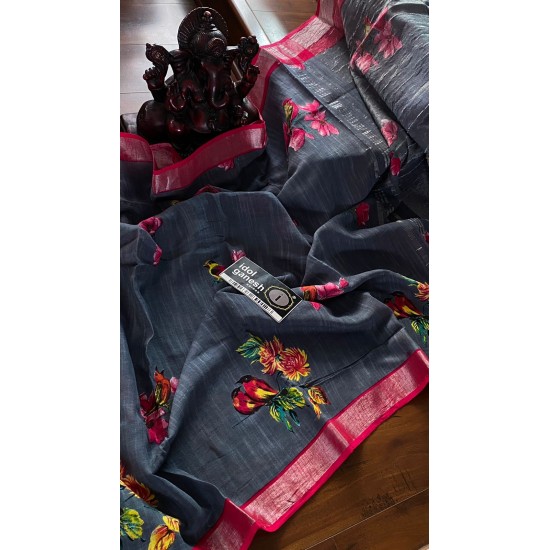 IG5001 pure lenine sarees 