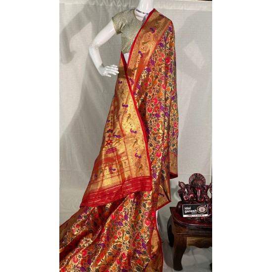 IG5057 pure paitani pattu tishu jari weaving  
