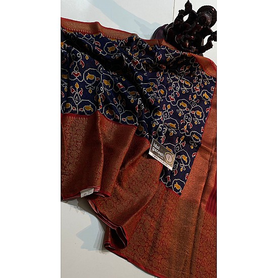 IG5208 Pure handloom Maheswari Kanchi weaving  