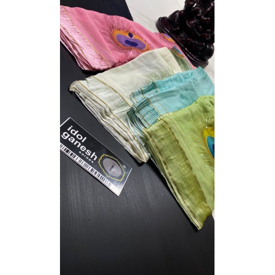 IG5303 pure handloom chiffon georgette sarees 4090/-