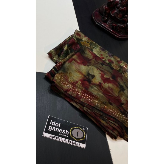 IG5668 pure crape Georgette smoke 