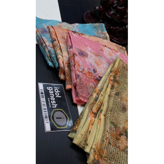 IG5673 pure handloom organza print